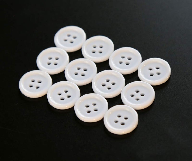 GANSSIA 5/8 Inch (15mm) White Color Buttons Sewing Resin Flatback 15mm Buttons with 4 Holes Pack of 160 Pcs - Image 4